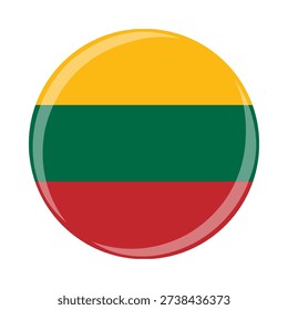 Lithuania national round circle flag emblem official icon