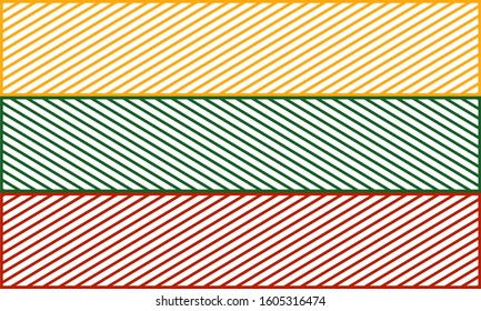 Lithuania national thin line style flag. Celebration card template for independence day.