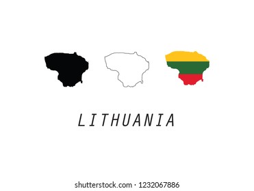 Lithuania outline map country shape 