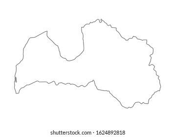 Lithuania outline map. Flat minimal design. Vector stock illustration
