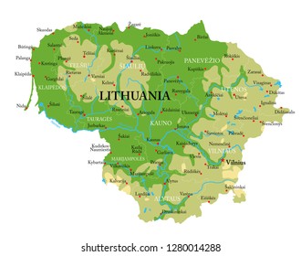 Lithuania physical map