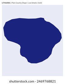 Lithuania plain country map. Low Details. Solid style. Shape of Lithuania. Vector illustration.