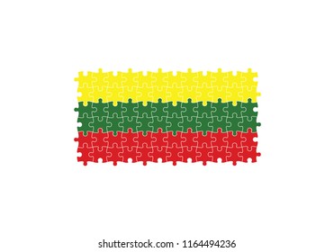 Lithuania puzzle effect national flag country emblem