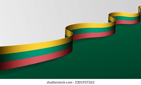 Lithuania ribbon flag background. Element of impact for the use you want to make of it.