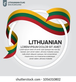 Lithuania ribbon flag background - vector