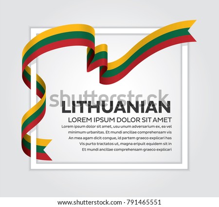 Lithuania ribbon flag white background