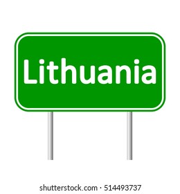 Lithuania road sign isolated on white background.