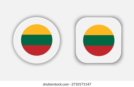 Icono de Botón de bandera nacional redondeado de Lituania