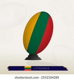 Lithuania Rugby Ball on Rugby Kicking Tees with Modern Design. Illustration perfect for sports, national pride, and rugby-related projects.