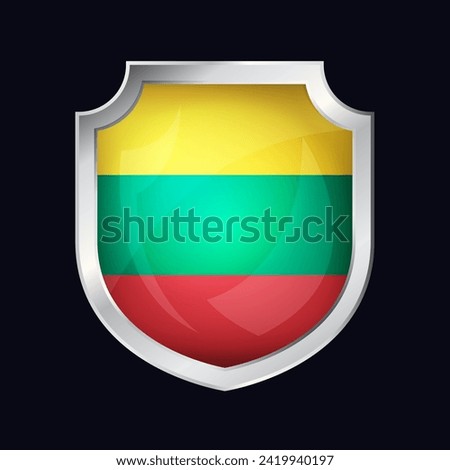 Lithuania Silver Shield Flag Icon