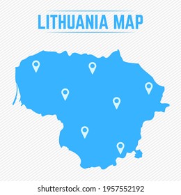 Lithuania Simple Map With Map Icons