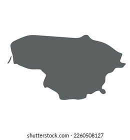 Lithuania - smooth grey silhouette map of country area. Simple flat vector illustration.