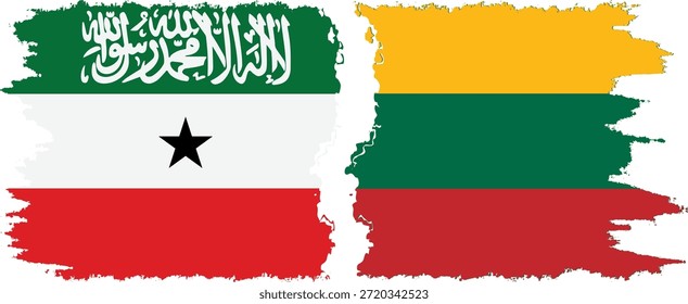 Verbindung zwischen Litauen und Somaliland-Grunge-Flaggen, Vektor