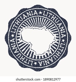 Lithuania stamp. Travel rubber stamp with the name and map of country, vector illustration. Can be used as insignia, logotype, label, sticker or badge of the Lithuania.