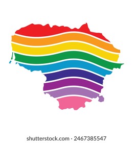 Lithuania swoosh silhouette rainbow map