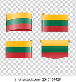  Bandera nacional de Lituania con sombra