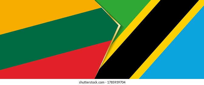 Lithuania and Tanzania flags, two vector flags symbol of relationship or confrontation. - Shutterstock ID 1785939704