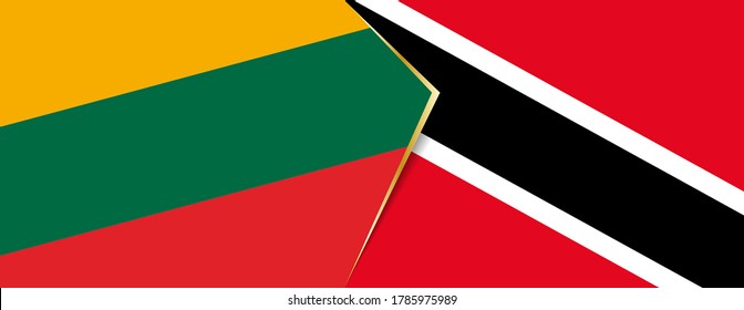 Lithuania and Trinidad and Tobago flags, two vector flags symbol of relationship or confrontation.