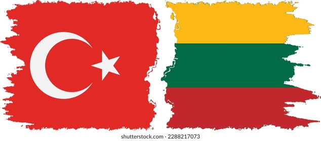 Conexión de banderas de grifo de Lituania y Turquía, vector