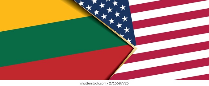Lituânia e Estados Unidos bandeira conceito de fundo projeto de relação de cooperação internacional