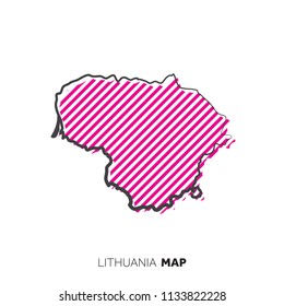 Lithuania vector country map. Map outline with dots.