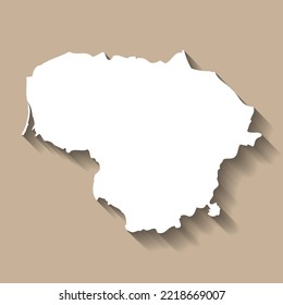 Silhouette de mapa del país vectorial de Lituania