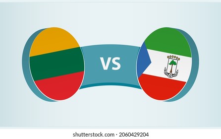 Lithuania versus Equatorial Guinea, team sports competition concept. Round flag of countries.