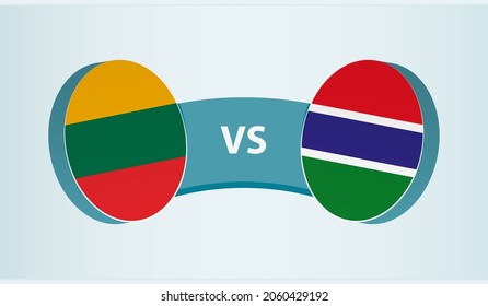 Lithuania versus Gambia, team sports competition concept. Round flag of countries.