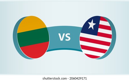 Lithuania versus Liberia, team sports competition concept. Round flag of countries.