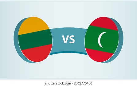 Lithuania versus Maldives, team sports competition concept. Round flag of countries.