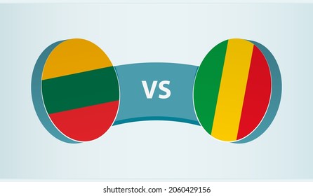 Lithuania versus Mali, team sports competition concept. Round flag of countries.