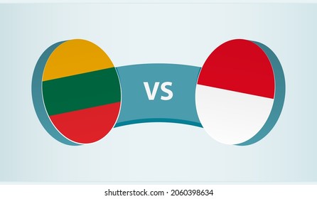 Lithuania versus Monaco, team sports competition concept. Round flag of countries.