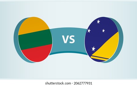 Lithuania versus Tokelau, team sports competition concept. Round flag of countries.