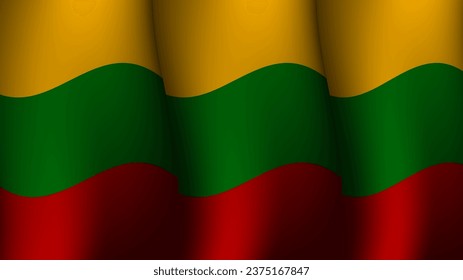 lithuania waving flag background design on sunset view vector illustration suitable for poster, social media design event on lithuania