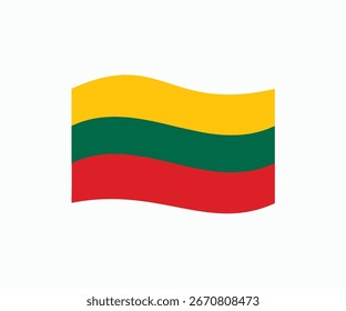 Lithuania waving flag icon. Lithuanian flag icon vector design and illustration.


