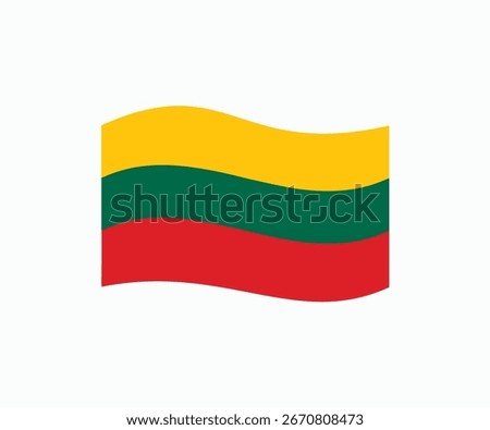 Lithuania waving flag icon. Lithuanian flag icon vector design and illustration.


