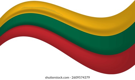 Lithuania wavy flag, waving flag vector illustration