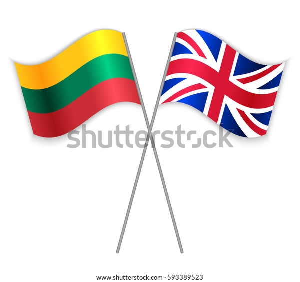 Lithuanian British Crossed Flags Lithuania Combined Stock Vector ...