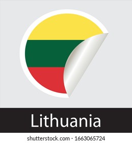 Lithuanian country flag sticker icon with white background