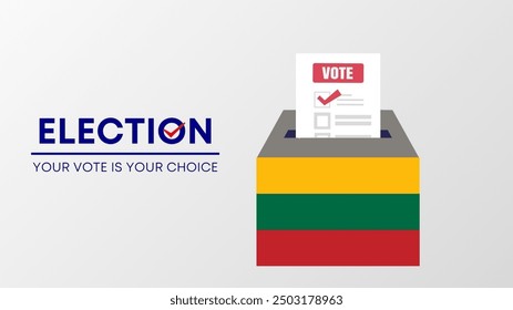 Lithuanian election 2024 concept, democracy, flag. Vector icon illustration