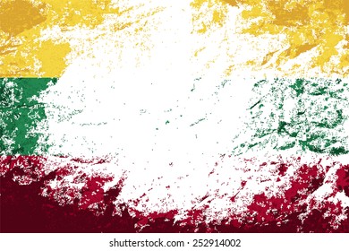 Lithuanian flag Grunge background. Vector illustration Eps 8.