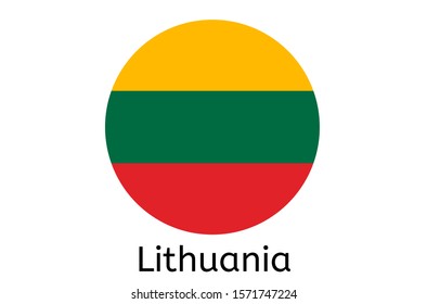 Lithuanian flag icon, Lithuania country flag vector illustration