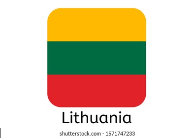 Lithuanian flag icon, Lithuania country flag vector illustration