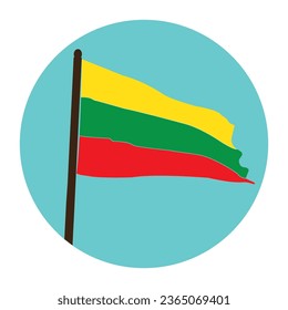 Diseño de símbolo vectorial de icono de bandera lituana