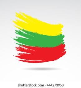 Lithuanian flag on white background. Vector art.
