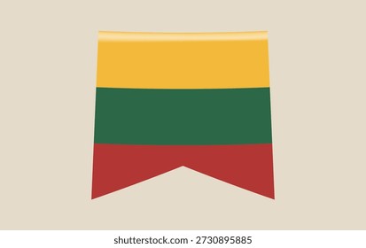Bandeira lituana Bandeira Vetor isolado em um fundo simples, um símbolo patriótico orgulhoso para feriados nacionais e design gráfico.