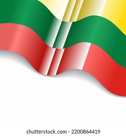 Lithuanian flag wavy abstract background. Vector illustration.