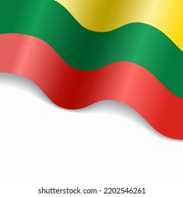 Bandera lituana ondeando fondo abstracto. Ilustración vectorial.