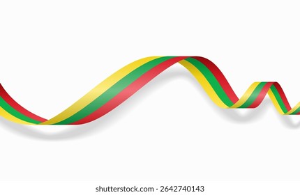 Lithuanian flag wavy abstract background. Vector illustration.