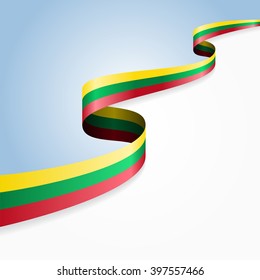 Lithuanian flag wavy abstract background. Vector illustration.